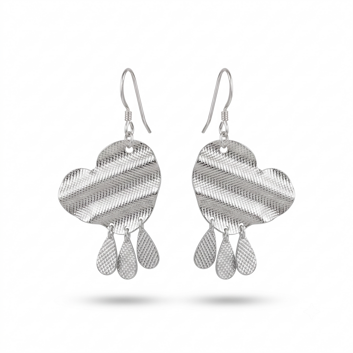 Butterfly Geometric Drop Earrings – Handmade Boho Dangle Jewelry, Lightweight Silver Statement Earrings for Women