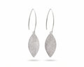 Textured Sterling Silver Leaf Earrings