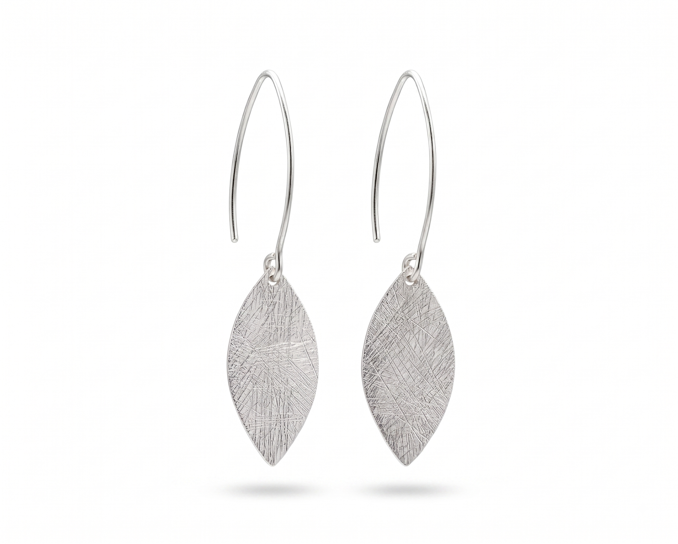 Textured Sterling Silver Leaf Earrings