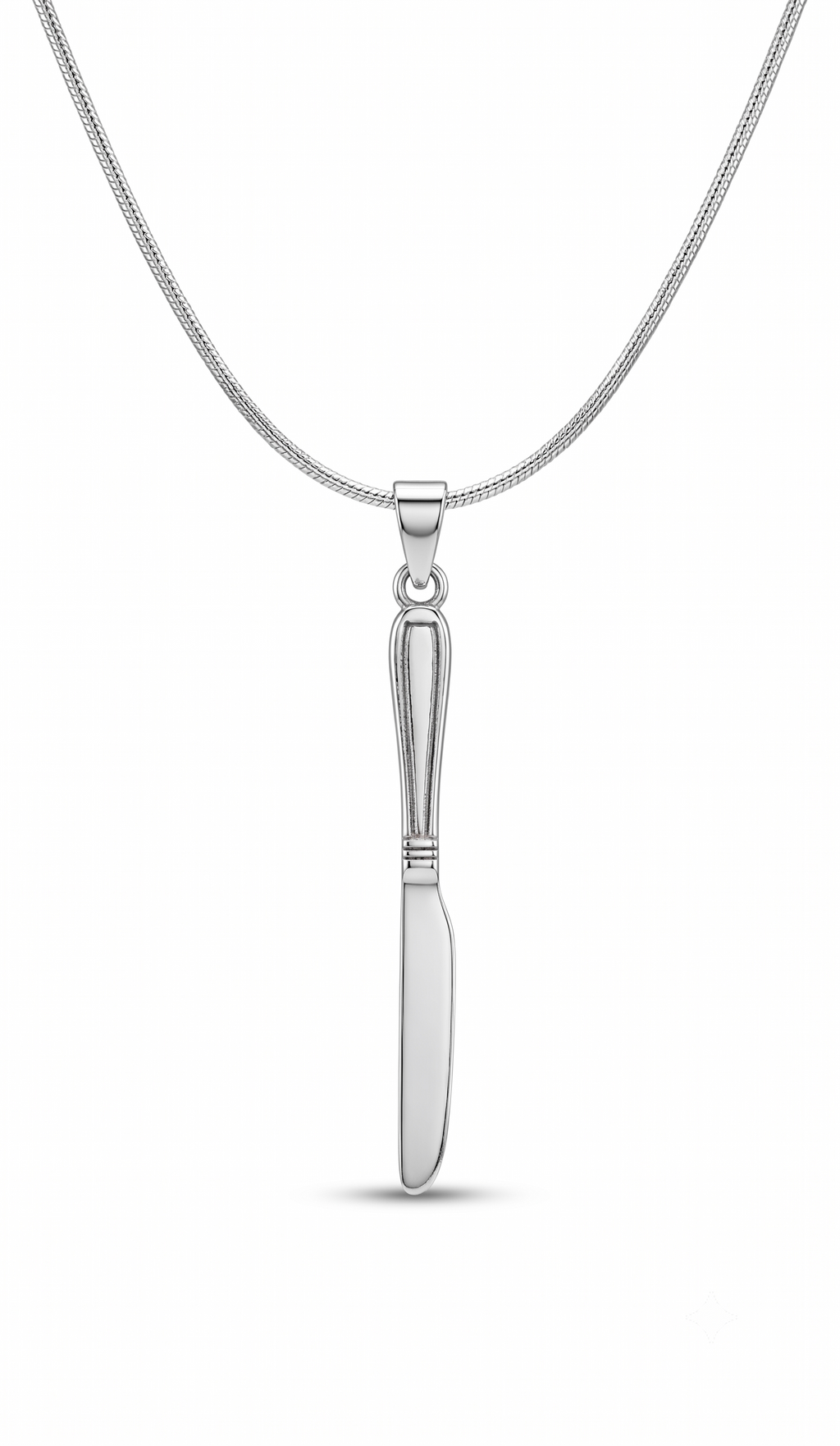 Knife Pendant Necklace & Dangle Earrings Set | Minimalist Silver Jewelry