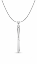 Knife Pendant Necklace & Dangle Earrings Set | Minimalist Silver Jewelry