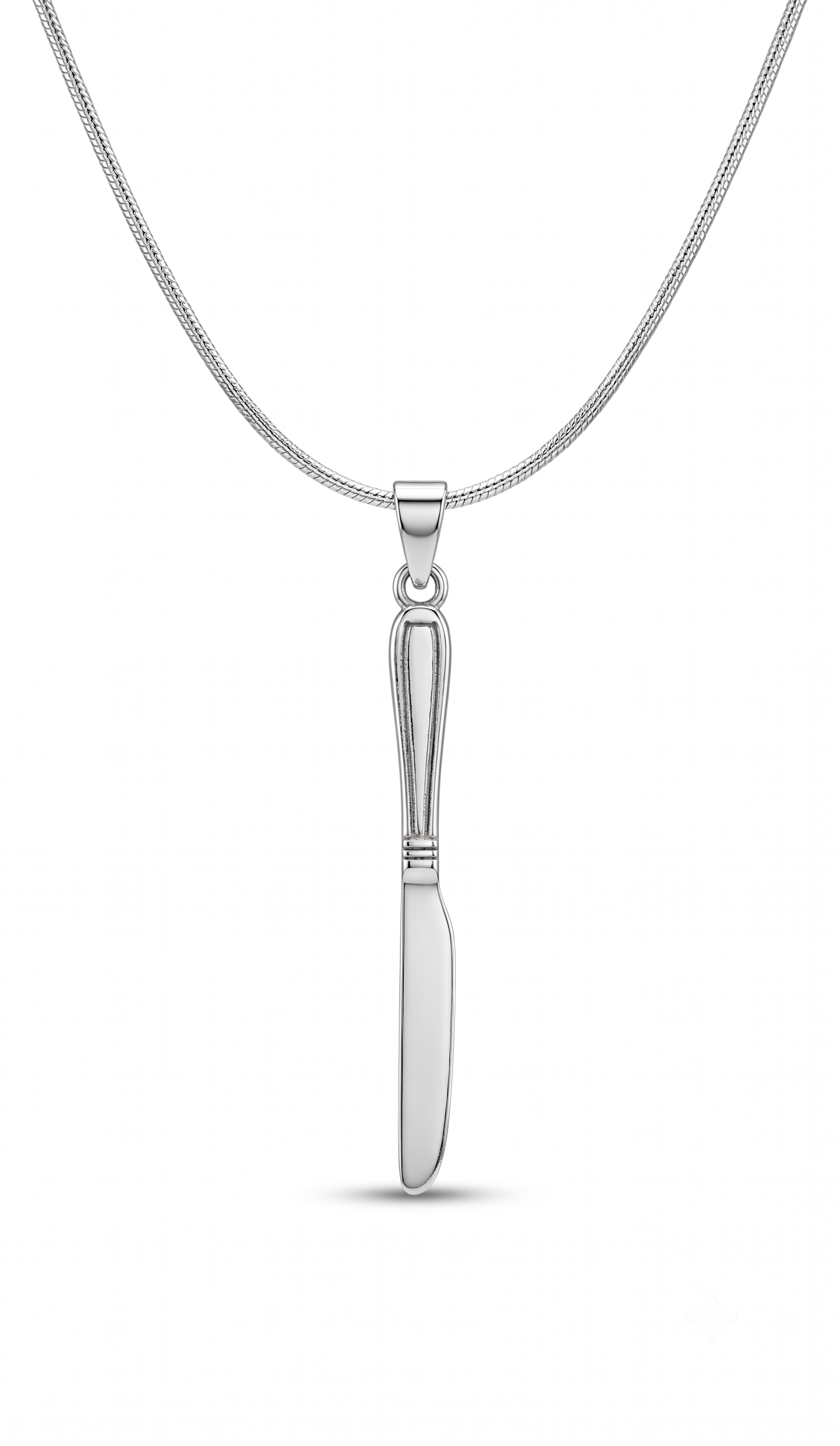 Knife Pendant Necklace & Dangle Earrings Set | Minimalist Silver Jewelry