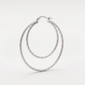 Sterling Silver Double Hoop Earrings, Textured Layered Circles, Minimalist Everyday Jewelry