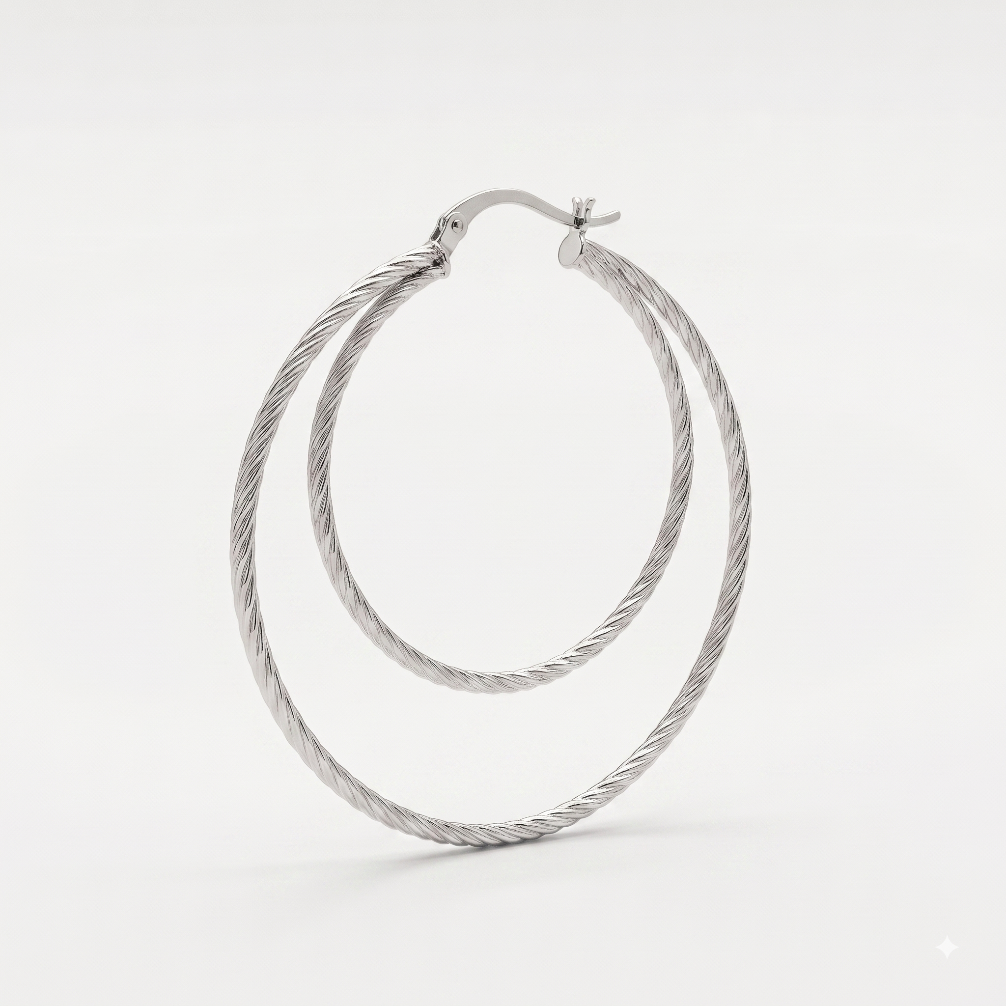 Sterling Silver Double Hoop Earrings, Textured Layered Circles, Minimalist Everyday Jewelry