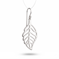 Handmade Silver Leaf Earrings, Sterling Silver Nature Earrings, Botanical Gift for Her, Minimalist Dangle Earrings, Birthday Gift