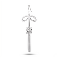 Silver Bow Dangle Earrings: Handmade Elegant Drop Jewelry