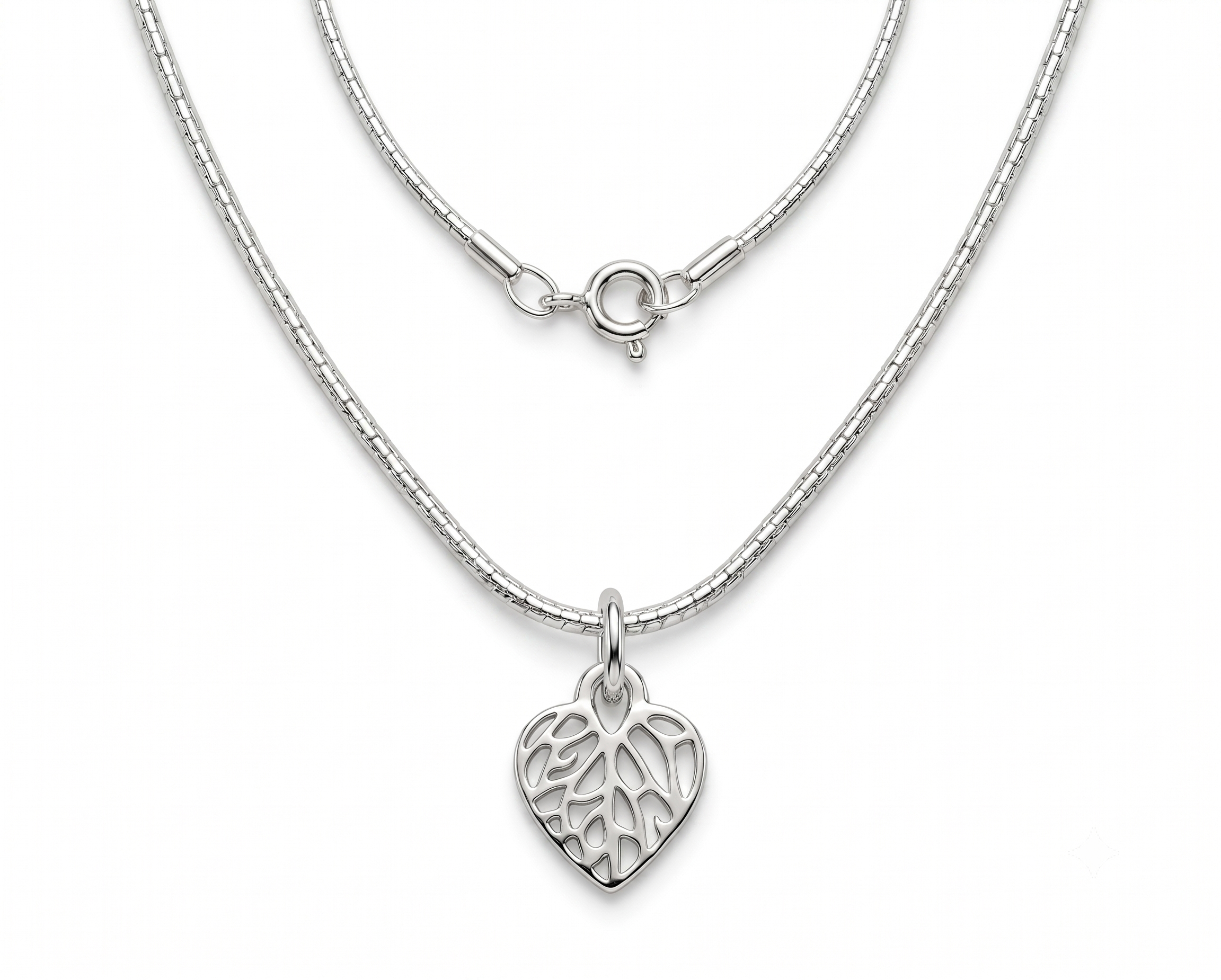 Silver Heart Leaf Pendant Necklace | Minimalist Nature Jewelry | Gift for Her | Christmas & Birthday Gift