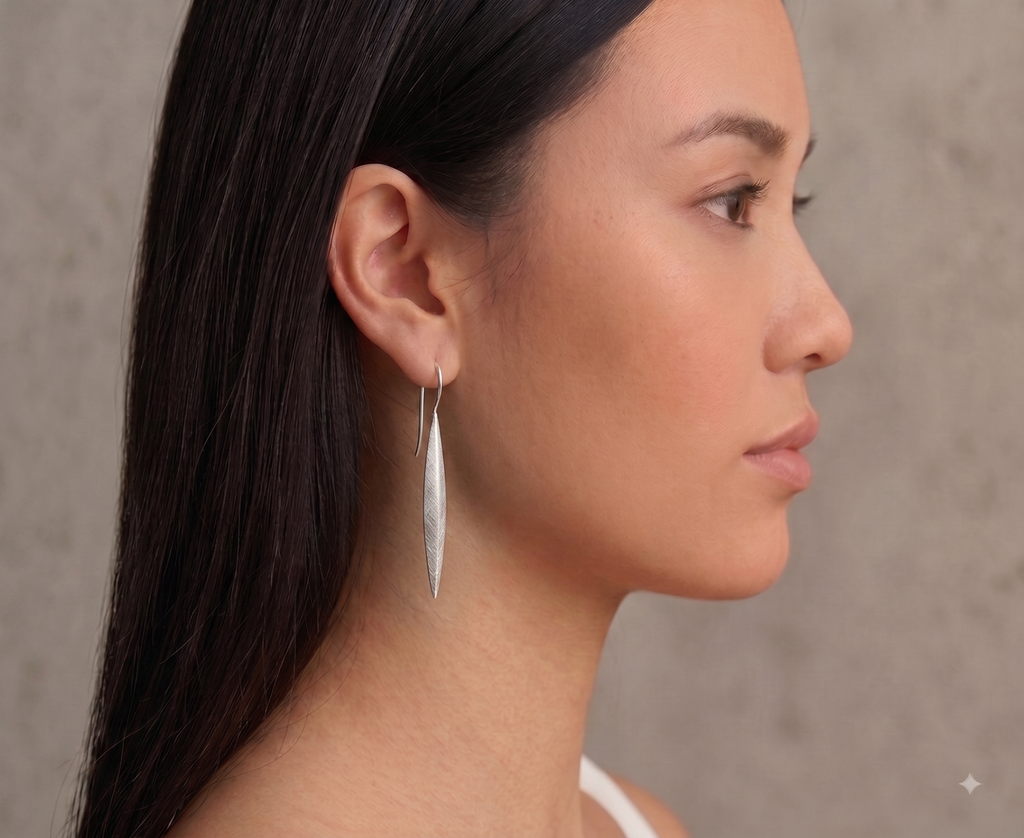 Sterling Silver Marquise Drop Earrings