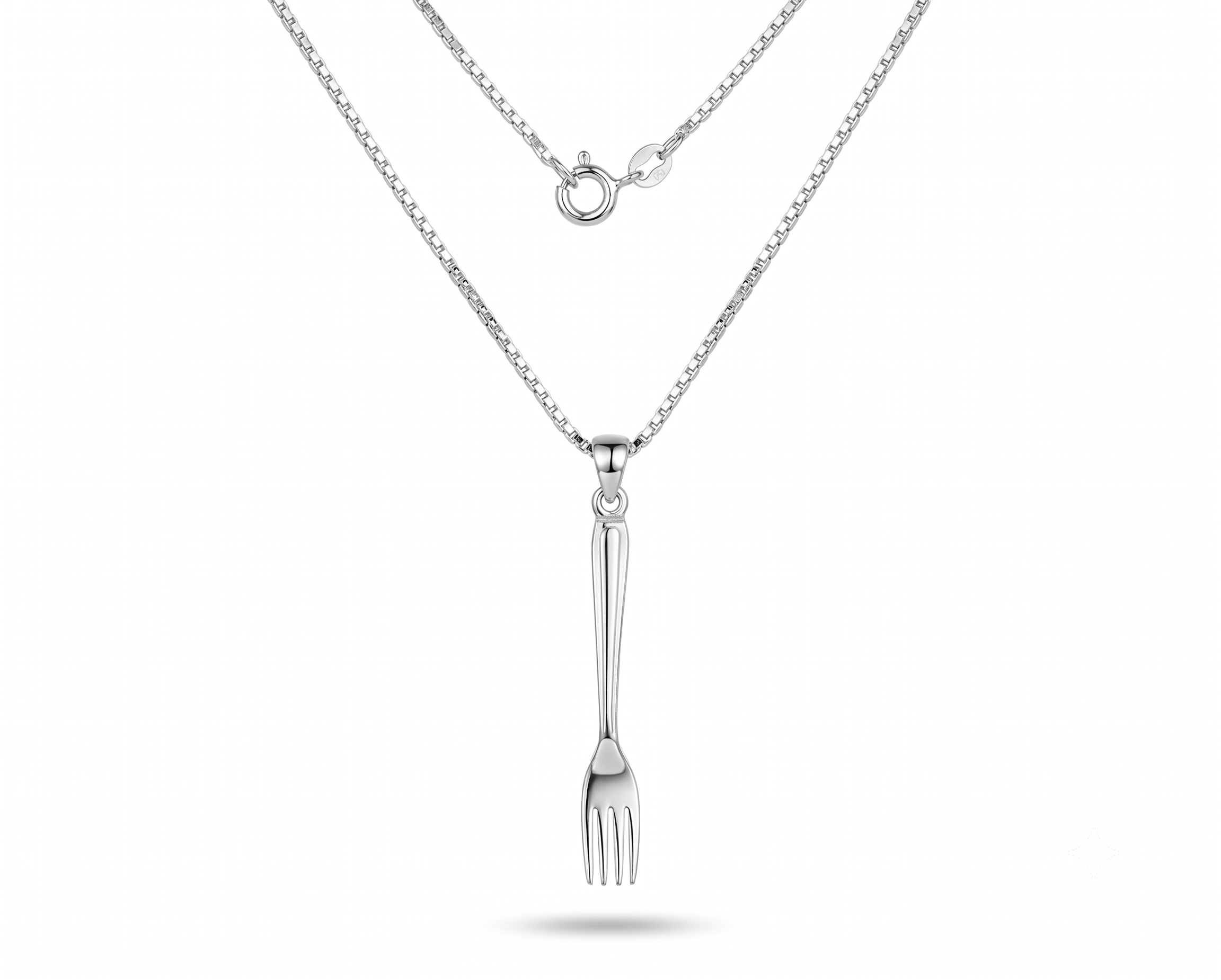 Sterling Silver Fork Jewelry Set | Quirky Dangle Earrings & Pendant