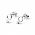 Sterling Silver Unisex Gender Symbol Stud Earrings – Minimalist Daily Wear Jewelry