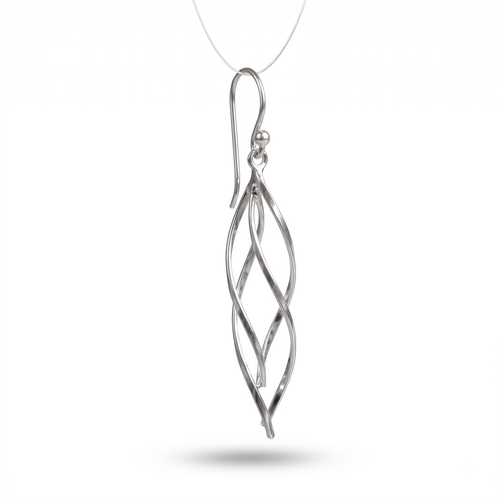 Handmade Sterling Silver Twisted Drop Earrings | Boho Dangle Jewelry
