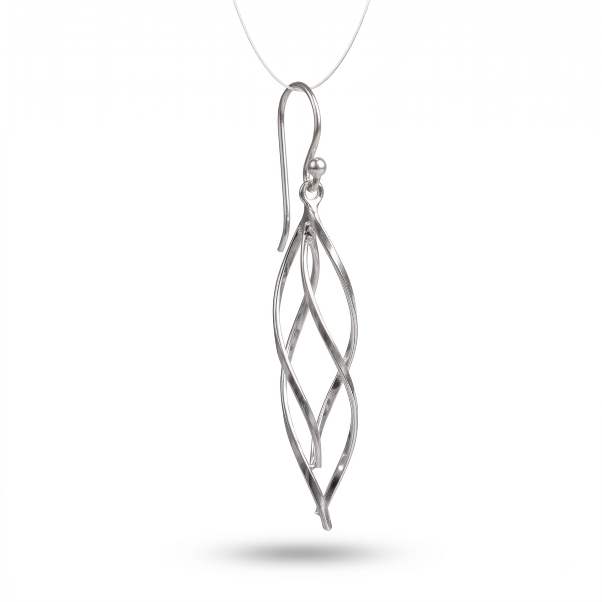Handmade Sterling Silver Twisted Drop Earrings | Boho Dangle Jewelry