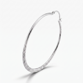 Textured Oval Hoop Earrings, Lightweight Sterling Silver Everyday Jewelry