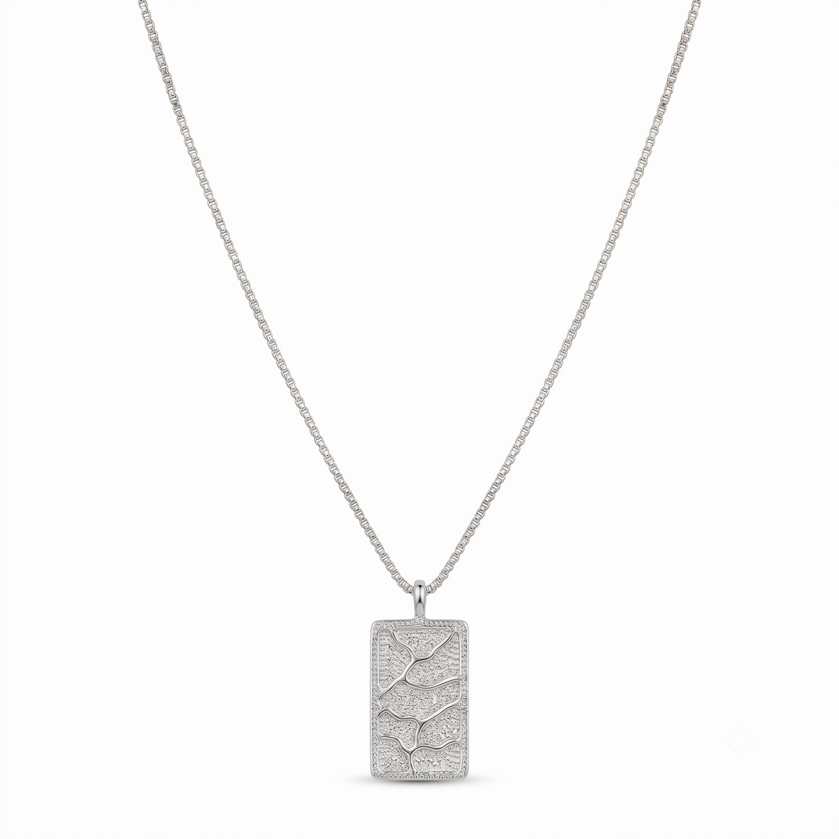 Sterling Silver Pendant Earring Set | Textured Rectangle Jewelry