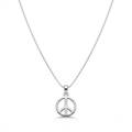 Sterling Silver Peace Sign Jewelry Set | Boho Minimalist Necklace & Earrings