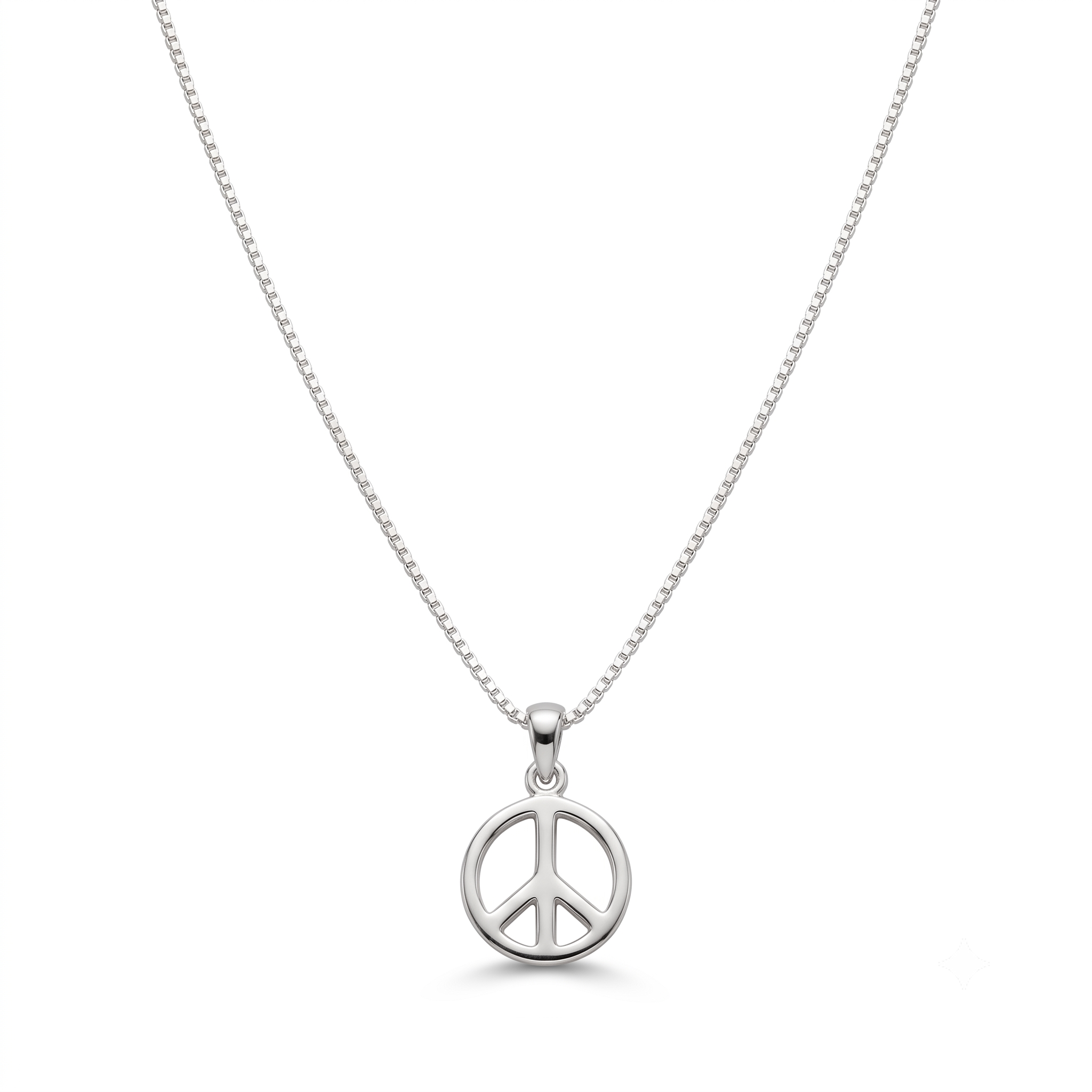 Sterling Silver Peace Sign Jewelry Set | Boho Minimalist Necklace & Earrings