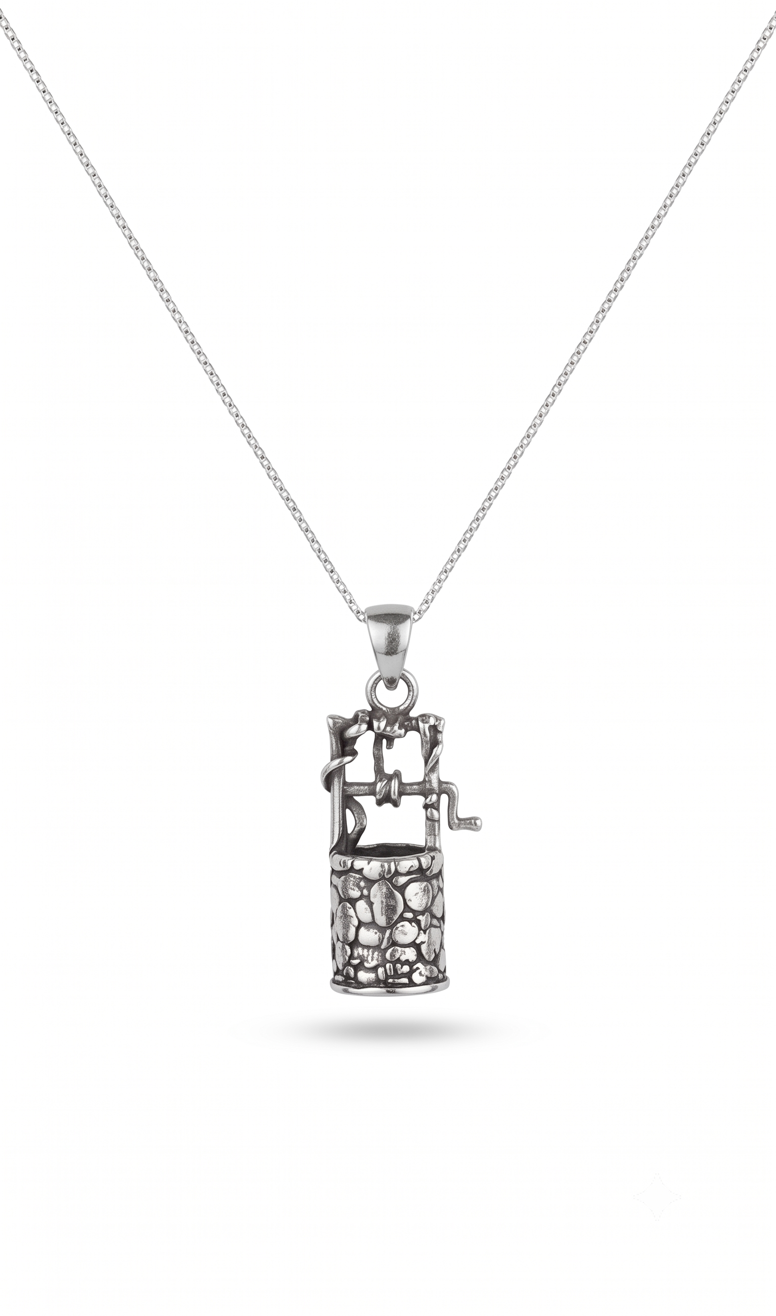 Sterling Silver Well Pendant Necklace – Handmade Charm Jewelry
