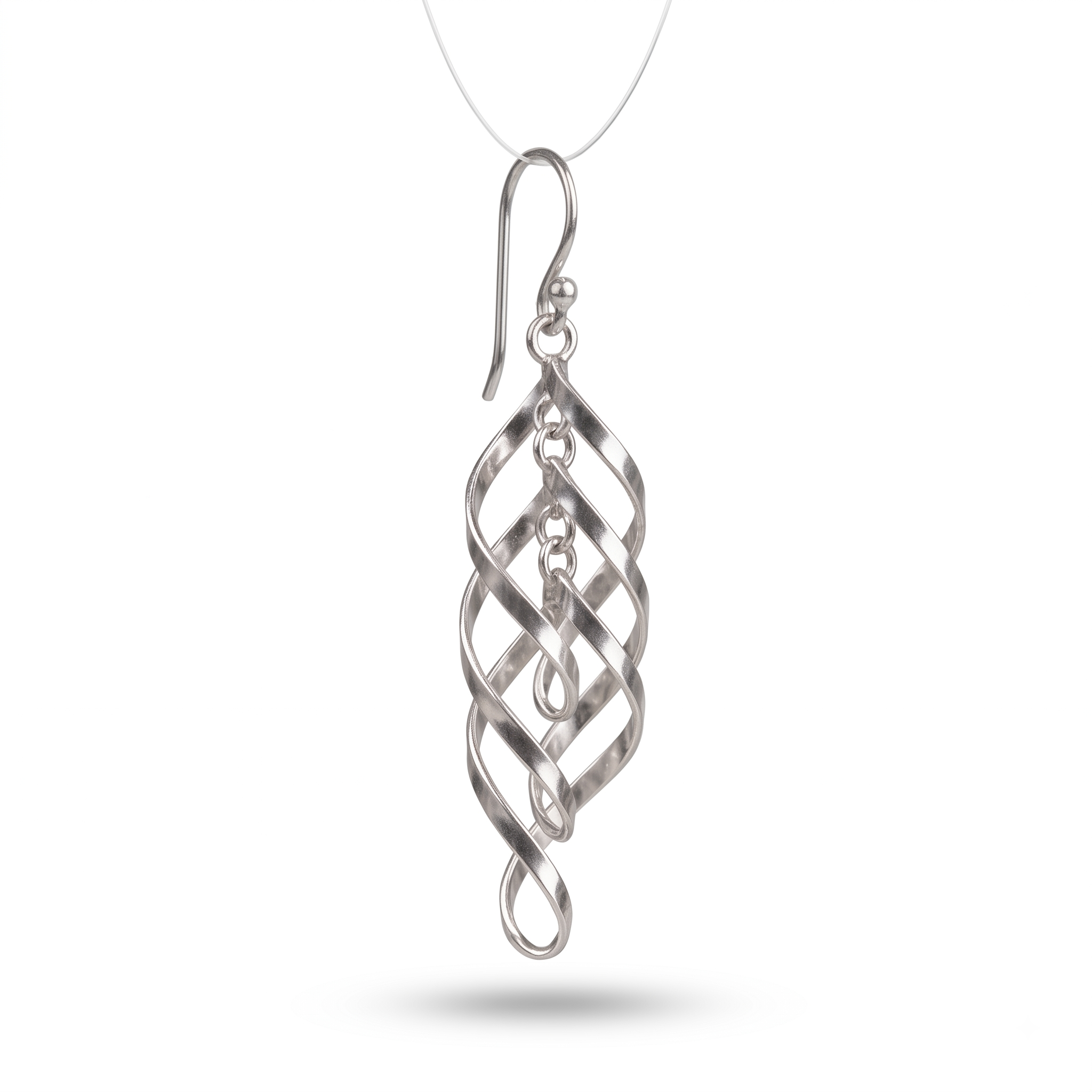 Handmade Sterling Silver Spiral Dangle Earrings | Boho Drop Jewelry