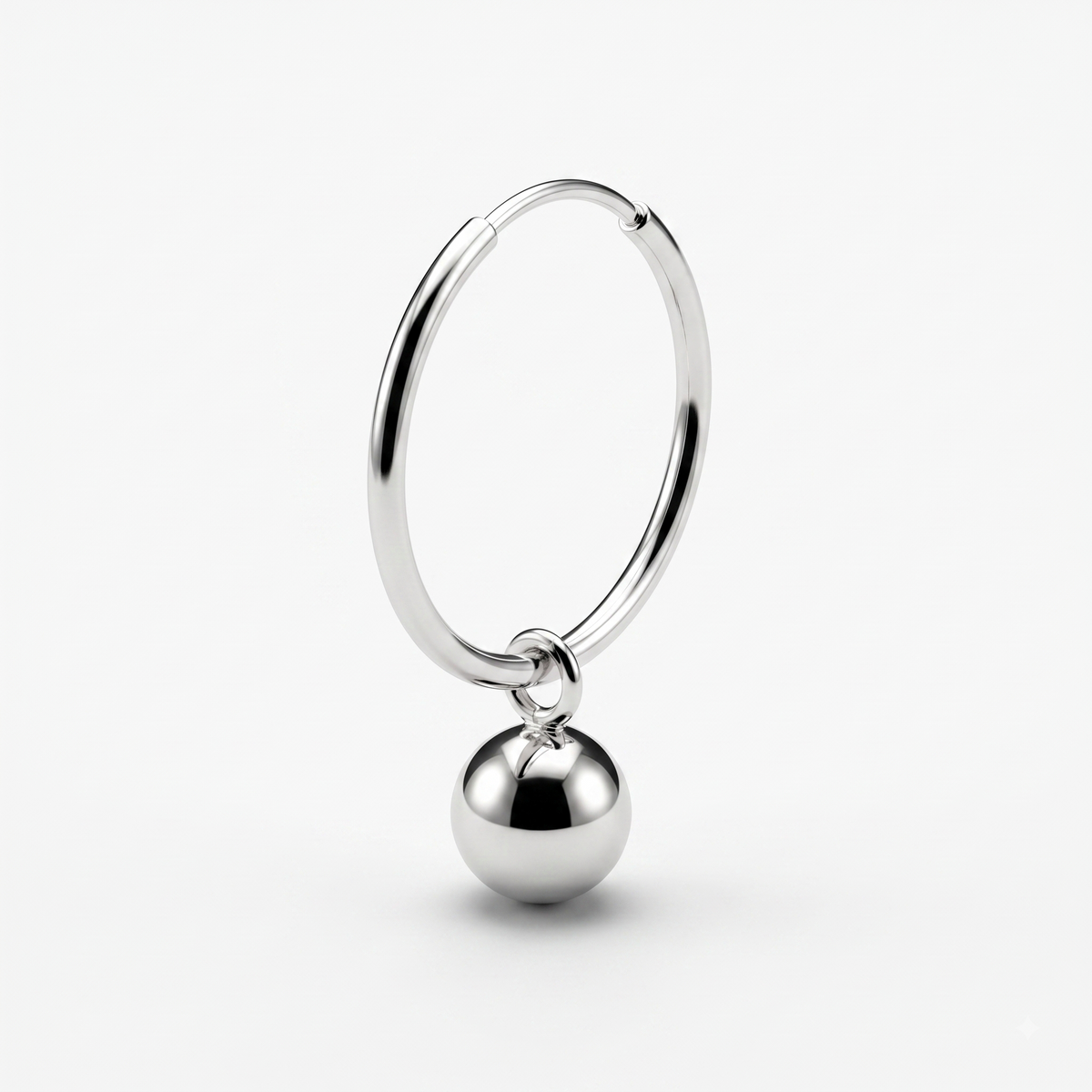 925 Sterling Silver Hoop Earrings, Silver Ball Hoop Earrings, Minimalist Earrings, Everyday Jewelry, Gift for Her