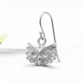 Sterling Silver Owl Dangle Earrings