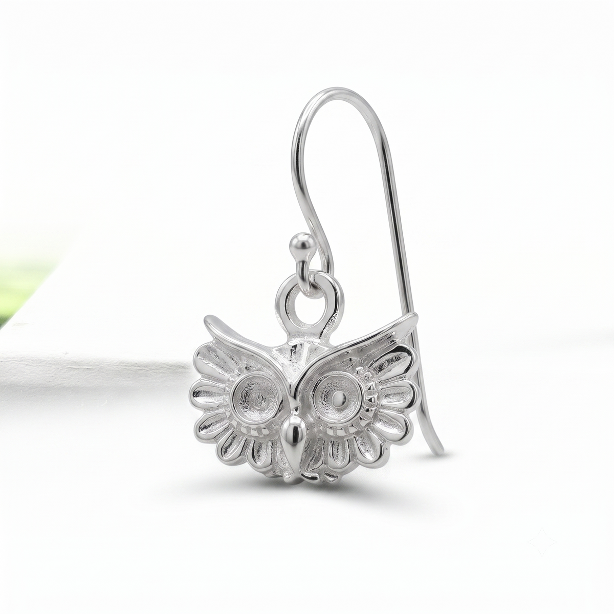 Sterling Silver Owl Dangle Earrings