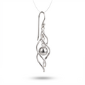 925 Sterling Silver Twisted Ball Dangle Earrings, Modern Spiral Drop Earrings, Minimalist Silver Earrings, silver Jewelry Gift for Her
