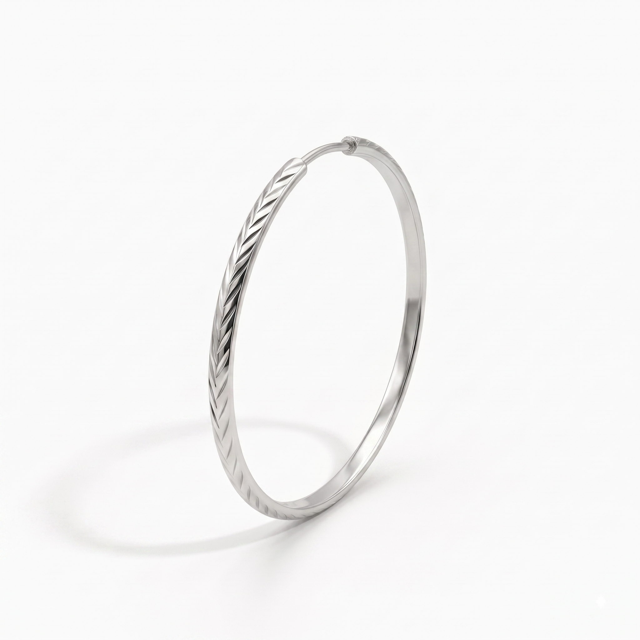 925 Sterling Silver Engraved Hoop Earrings, Lightweight Minimalist Everyday Jewelry
