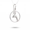 Handmade Silver Dolphin Earrings, Sterling Silver Dangle Earrings, Ocean Lover Gift for Her, Nautical Jewelry, Birthday Gift