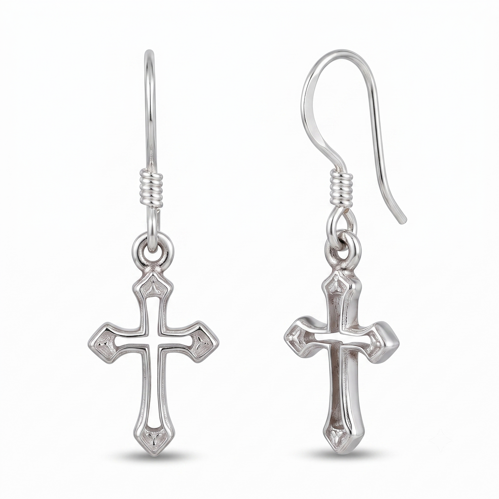 Dainty Cross Dangle Earrings