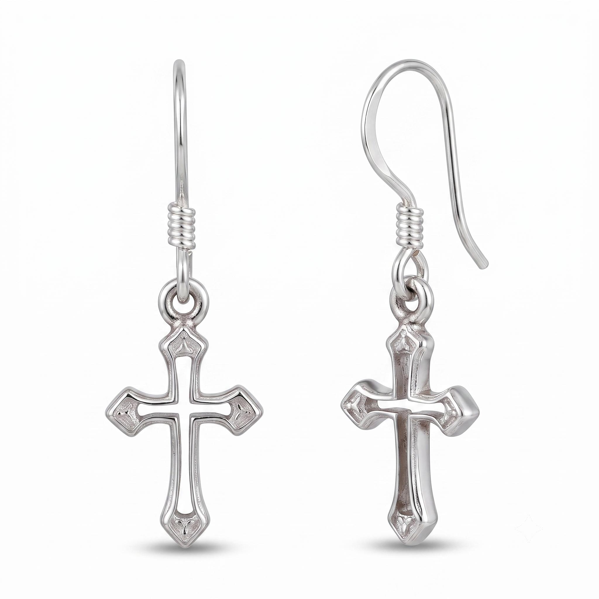 Dainty Cross Dangle Earrings