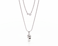 Sterling Silver Abstract Pendant Necklace | Modern Snake Chain