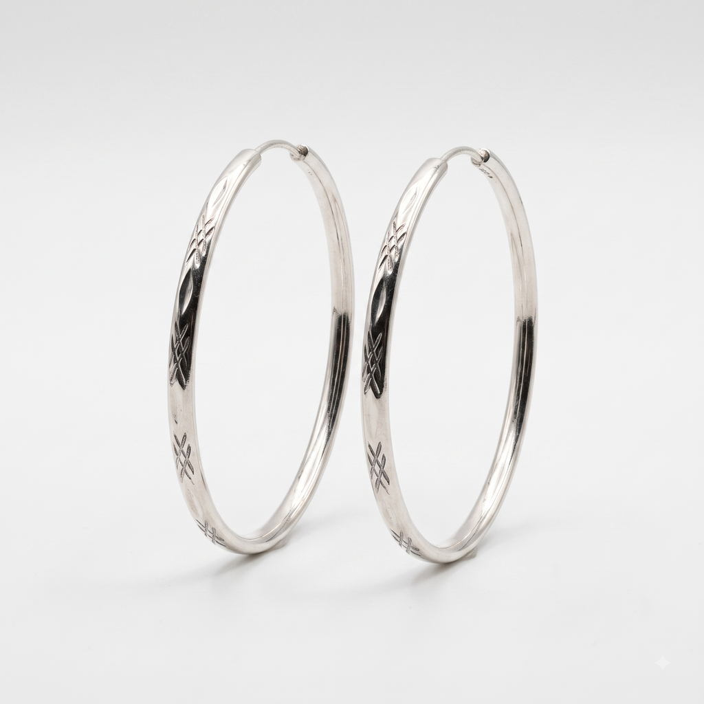 925 Sterling Silver Twisted Hoop Earrings, Textured Silver Hoops, Classic Round Earrings, Minimalist Everyday Jewelry, Gift for Her