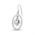 Handmade Silver Heart Dangle Earrings