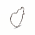 925 Sterling Silver Heart Hoop Earrings, Twisted Heart Earrings, Minimalist Silver Hoops, Romantic Jewelry Gift for Her, Everyday Earrings