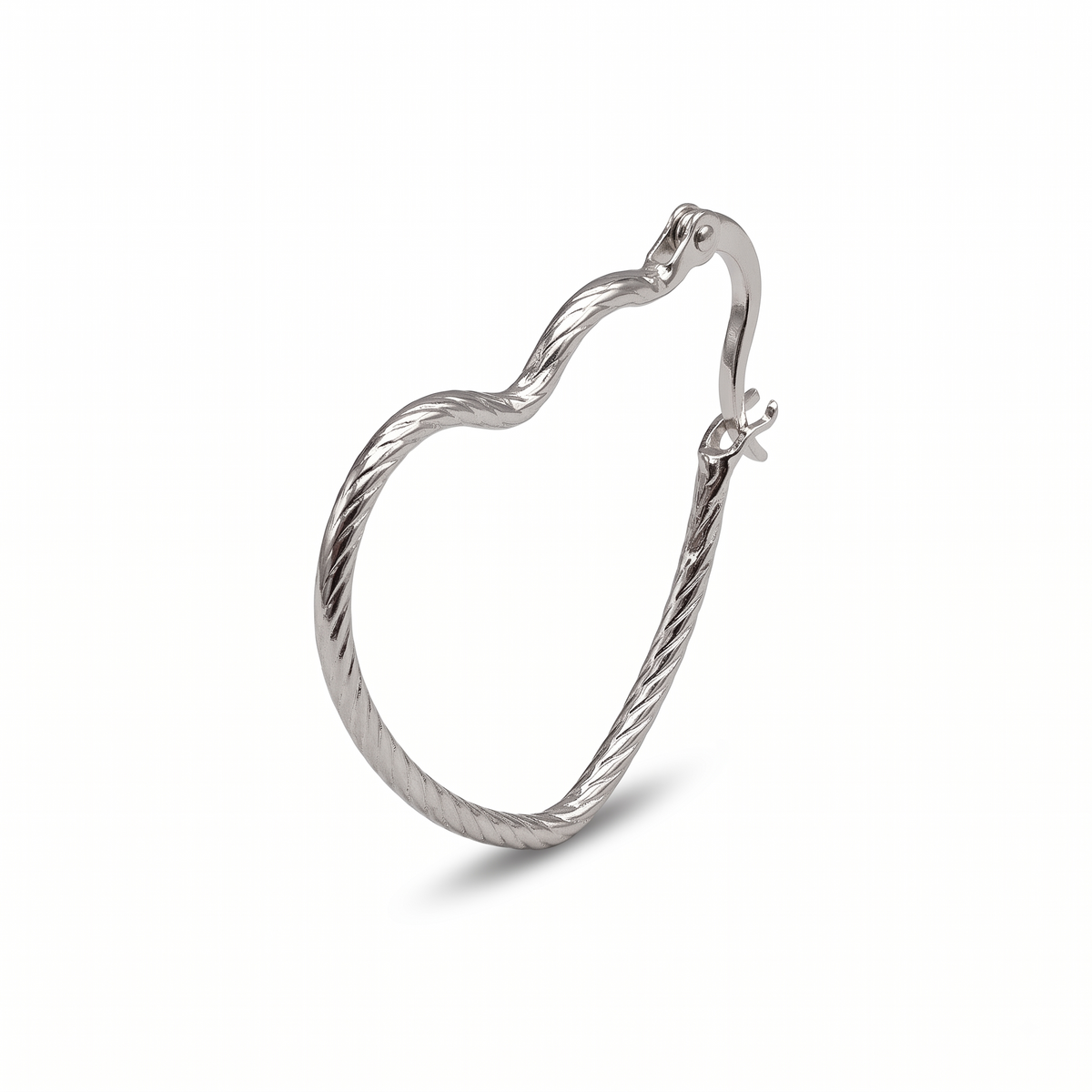 925 Sterling Silver Heart Hoop Earrings, Twisted Heart Earrings, Minimalist Silver Hoops, Romantic Jewelry Gift for Her, Everyday Earrings