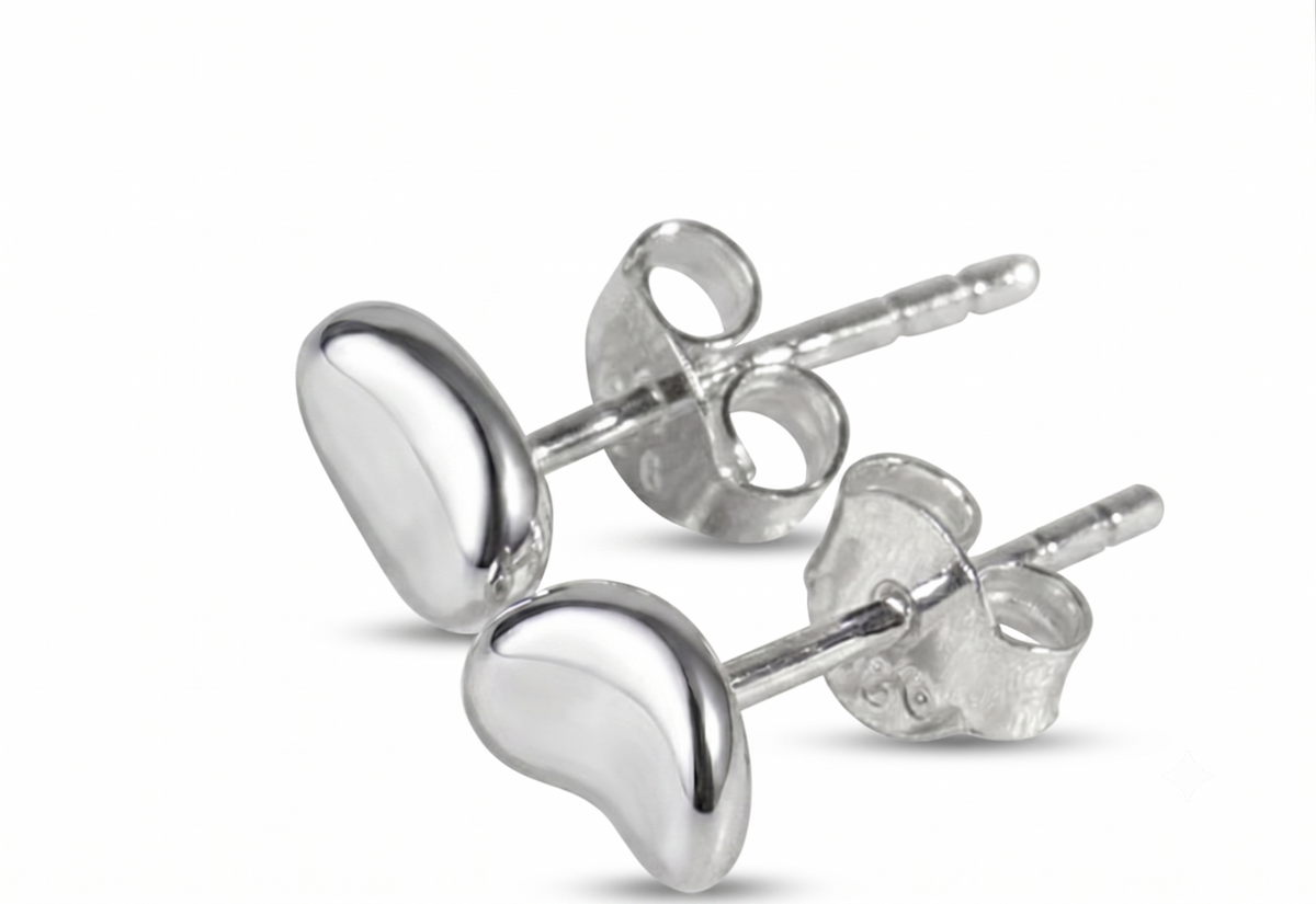 925 Sterling Silver Heart Stud Earrings – Minimalist Dainty Love Design