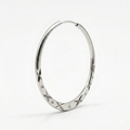 925 Sterling Silver Diamond Cut Hoop Earrings, Geometric Engraved Statement Jewelry