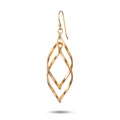 Sterling Silver Gold Plated Twist Drop Earrings, Geometric Dangle Jewelry