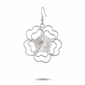 925 Sterling Silver Flower Earrings, Floral Dangle Earrings, Botanical Silver Jewelry, Lightweight Statement Earrings, Gift for Her