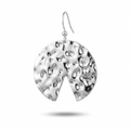 Circle Dangle Earrings | Textured Round Cutout Drop Earrings for Women | Handmade Lightweight Jewelry