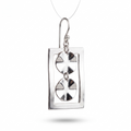 925 Sterling Silver Geometric Rectangle Drop Earrings – Modern Minimalist Everyday Wear
