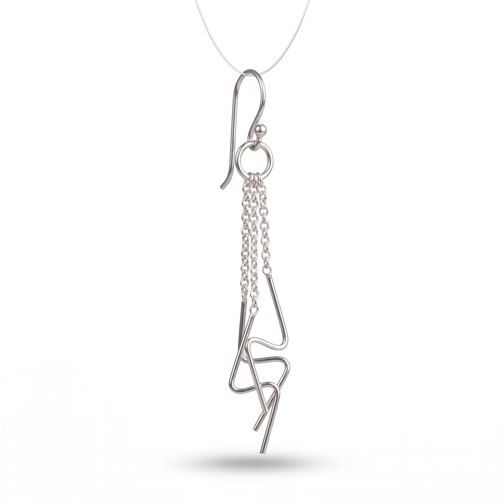 Abstract Geometric Chain Drop Earrings