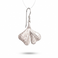 Sterling Silver Ginkgo Leaf Stud Earrings – Minimalist Botanical Nature Jewelry