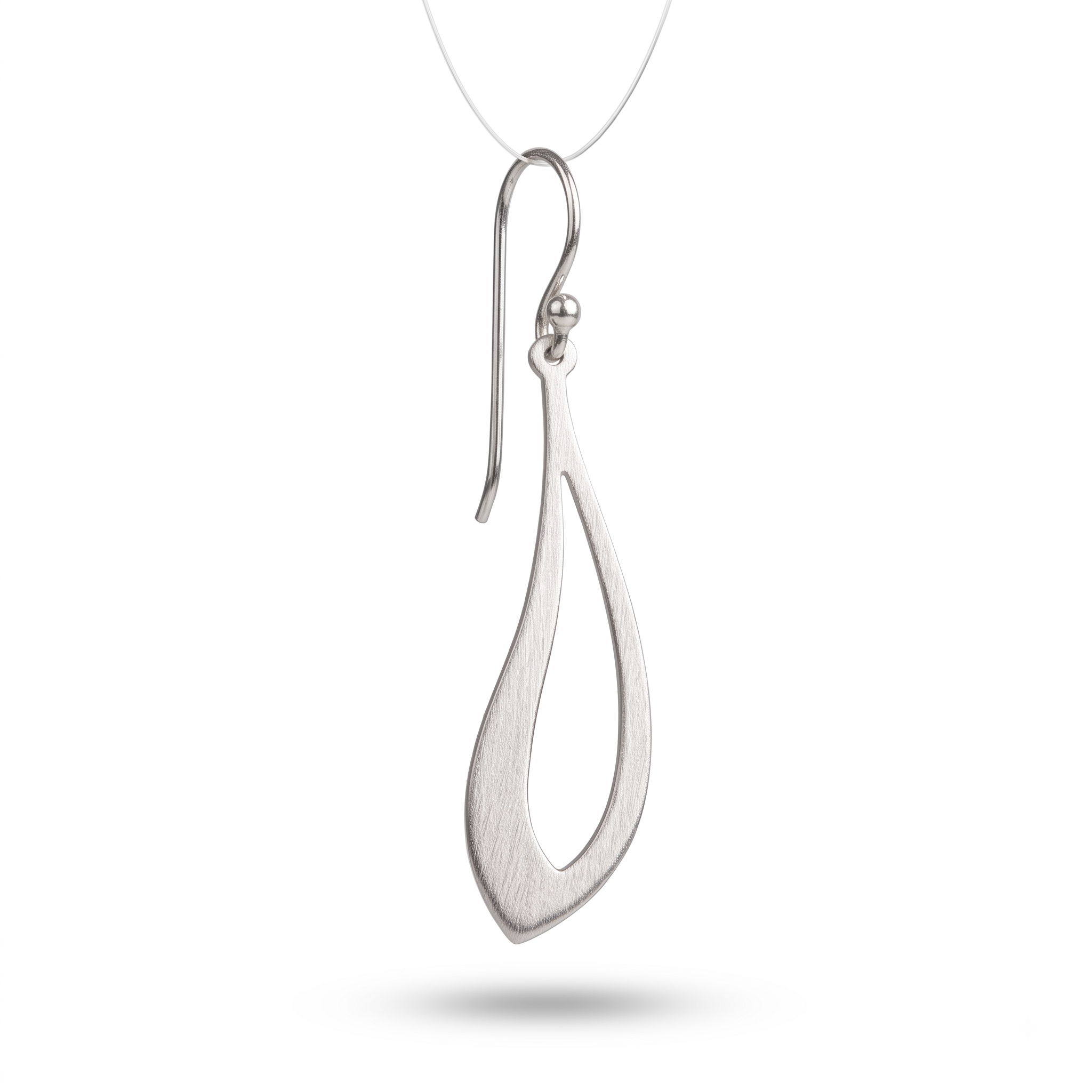Minimalist Sterling Silver Teardrop Dangle Earrings | Handmade Modern Jewelry