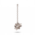 Sterling Silver Flower Drop Earrings: Dainty Floral Chain, Polished High Shine