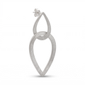 Sterling Silver Geometric Teardrop Earrings, Modern Minimalist Dangle Jewelry