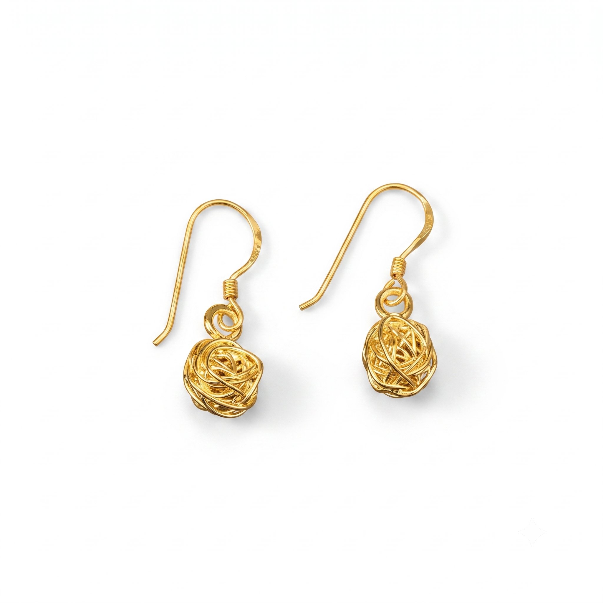 Sterling Silver 14K Gold Plated Dangle Earrings, Floral Rose Jewelry, Minimalist Design