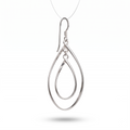 925 Sterling Silver Double Hoop Earrings: Modern Geometric Dangle Jewelry