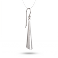Sterling Silver Cone Drop Earrings, Modern Minimalist Dangle Jewelry