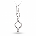 Sterling Silver Abstract Double Curve Dangle Earrings – Modern Sculptural Jewelry